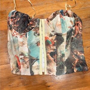 Superdown Multicolor Artistic Crop Top